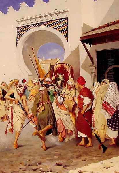 The Moroccan Wedding Dance Oil Painting by Eugene Tommasi