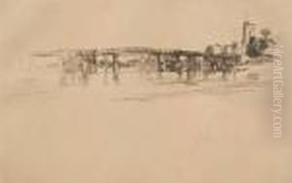 Bridge - Little Putney, 1879 (k. 179; M. 176) Oil Painting by James Abbott McNeill Whistler