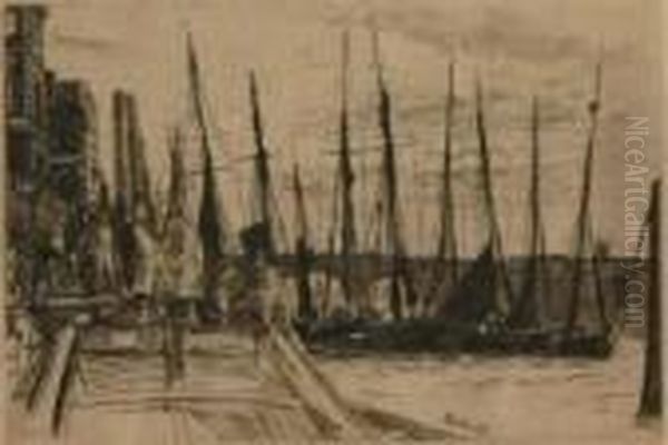 Billingsgate Oil Painting by James Abbott McNeill Whistler