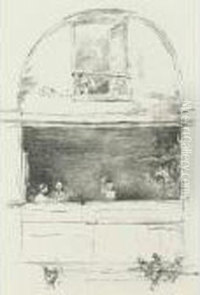 The Forge, Passage Du Dragon (s./s./t. 102) Oil Painting by James Abbott McNeill Whistler