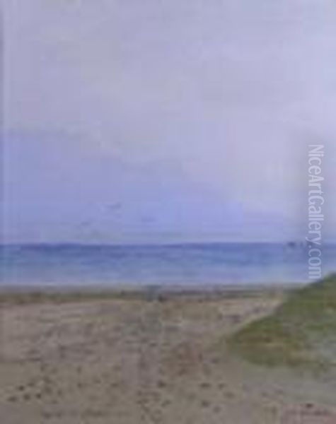 Southdevon Coastal Scene Oil Painting by Frederick John Widgery