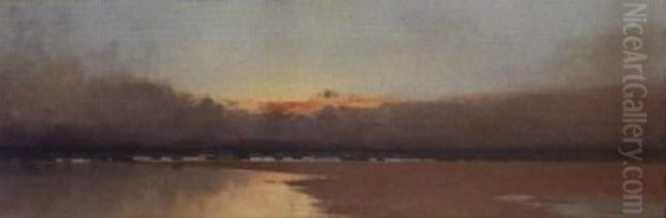 Exmouth Foreshore Oil Painting by Frederick John Widgery