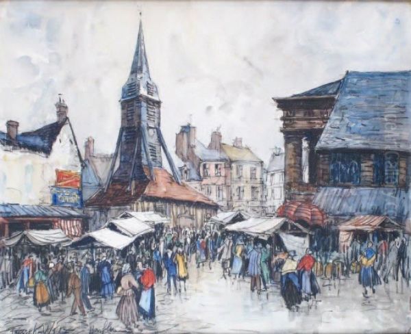 Honfleur,l'eglise Sainte-catherine Oil Painting by Frank Will