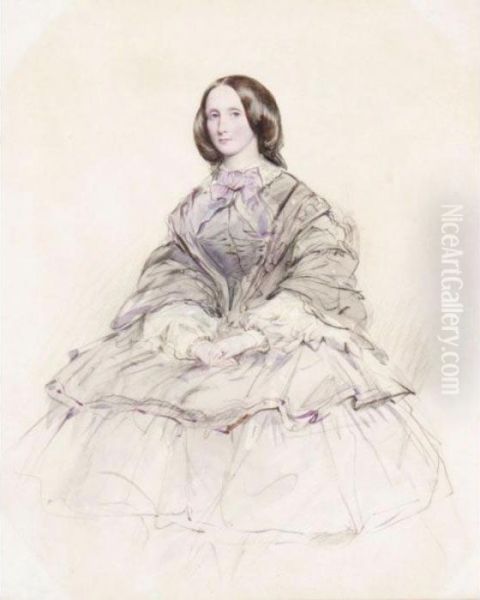 Portrait Of A Lady Said To Be Victoria Adelaide Marie-louise Oil Painting by Franz Xavier Winterhalter