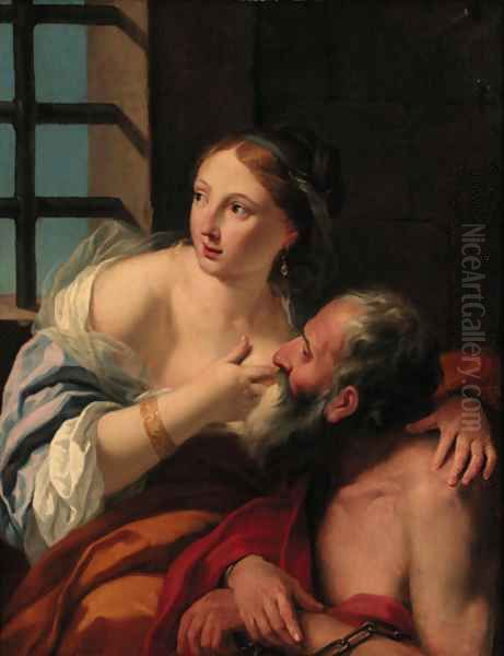 Roman Charity Oil Painting by Jean Francois de Troy
