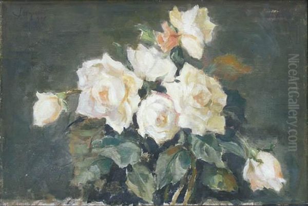 Biale Roze Oil Painting by Leon Wyczolkowski