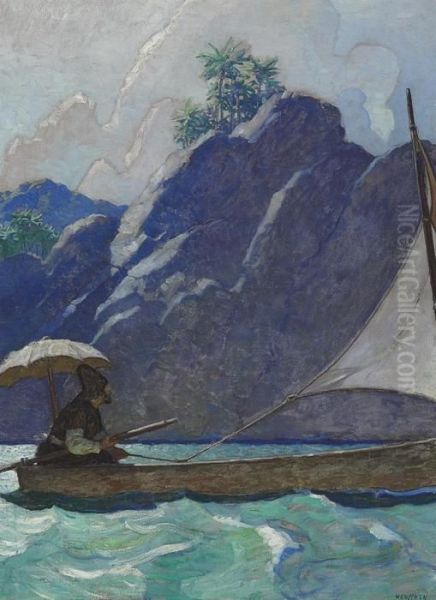 --and Thus I Every Now And Then Took A Little Voyage Upon The Sea-- Oil Painting by Newell Convers Wyeth