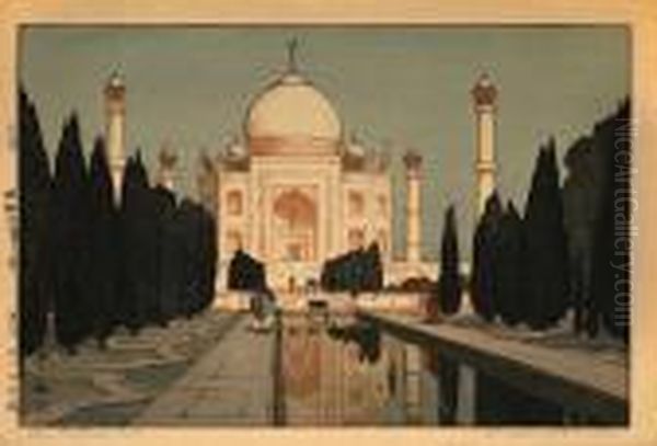 Taji Maharu No Niwa Oil Painting by Hiroshi Yoshida