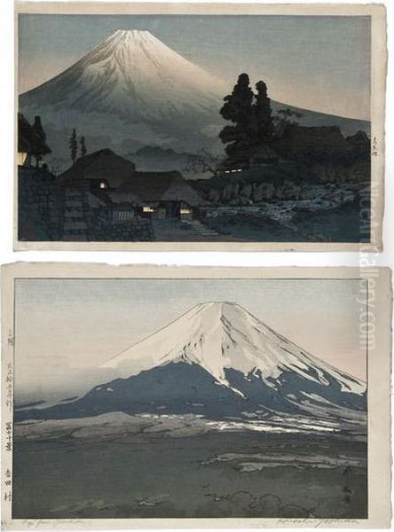 Fuji From Yoshida Oil Painting by Hiroshi Yoshida