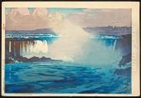 Niagara Falls Oil Painting by Hiroshi Yoshida
