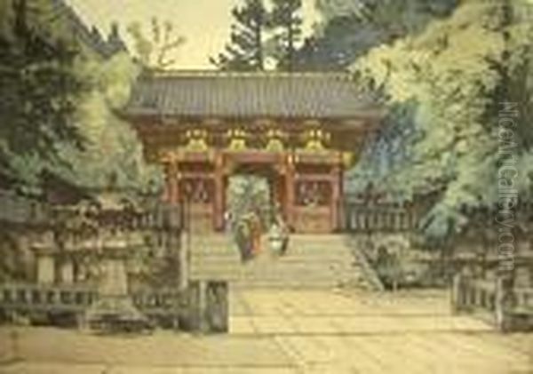 Gold Gate Oil Painting by Hiroshi Yoshida