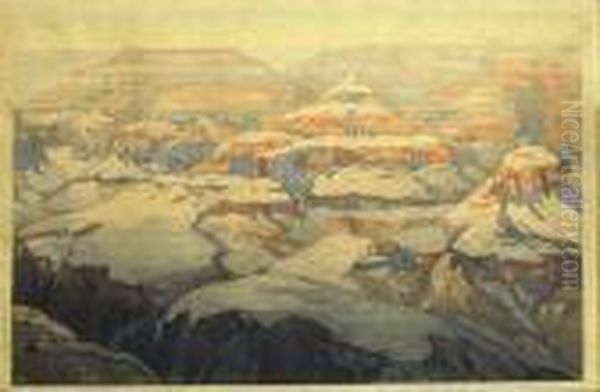 Grand Canyon Oil Painting by Hiroshi Yoshida