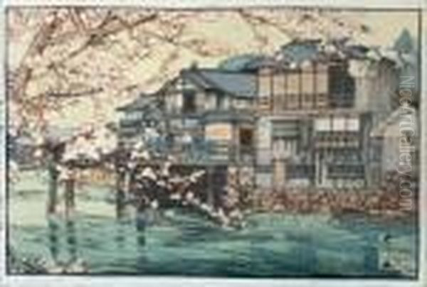 Hayase Oil Painting by Hiroshi Yoshida