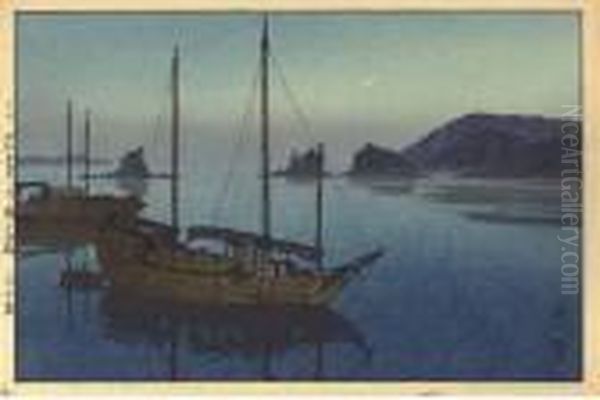 Three Little Islands Oil Painting by Hiroshi Yoshida