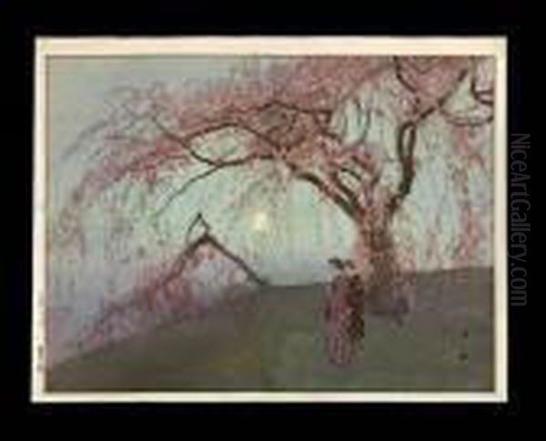 Kumoi Zakura (kumoi Cherry Tree) Oil Painting by Hiroshi Yoshida