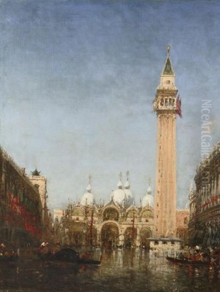 The Basilica San Marco, Venice Oil Painting by Felix Ziem