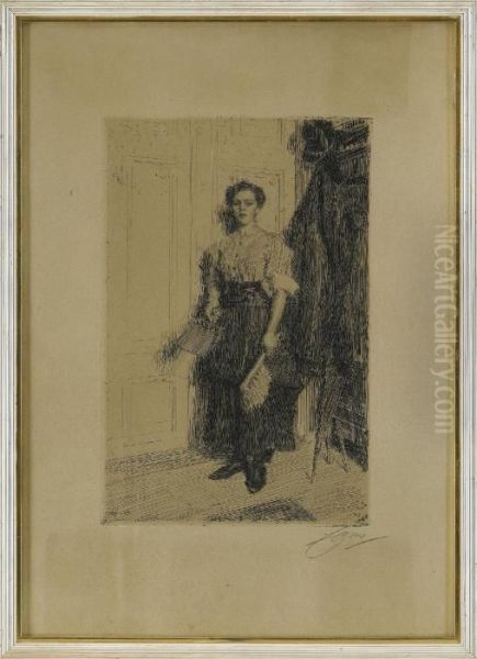 The New Maid Oil Painting by Anders Zorn
