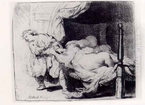 Joseph and Potiphar's Wife 1634 Oil Painting by Harmenszoon van Rijn Rembrandt