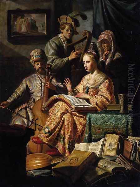 The Music Party 1626 Oil Painting by Harmenszoon van Rijn Rembrandt