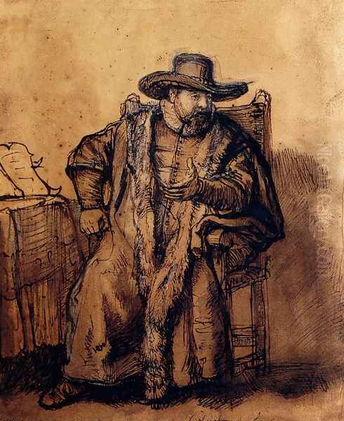 Portrait Of Cornelis Claesz Oil Painting by Harmenszoon van Rijn Rembrandt