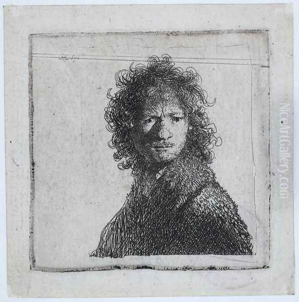 Self Portrait, Frowning Oil Painting by Harmenszoon van Rijn Rembrandt
