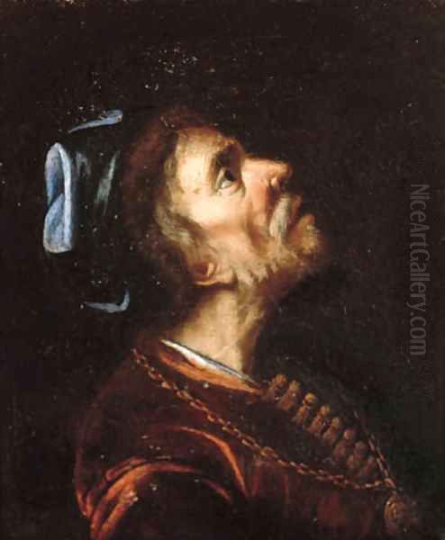 A man in oriental costume, a fragment Oil Painting by Harmenszoon van Rijn Rembrandt