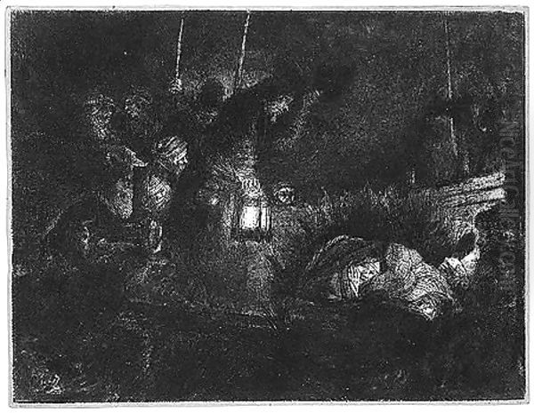 The Adoration of the Shepherds A Night Piece Oil Painting by Harmenszoon van Rijn Rembrandt