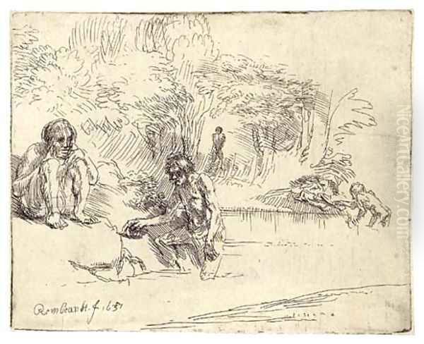 The Bathers Oil Painting by Rembrandt Van Rijn