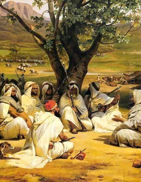 Arab Chieftains in Council (The Negotiator) Oil Painting by Horace Vernet
