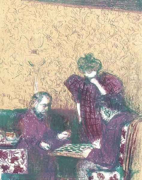 La Partie de Dames, from Paysages et Interieurs Oil Painting by Jean-Edouard Vuillard