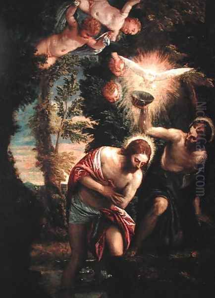 Baptism of Christ Oil Painting by Paolo Veronese (Caliari)