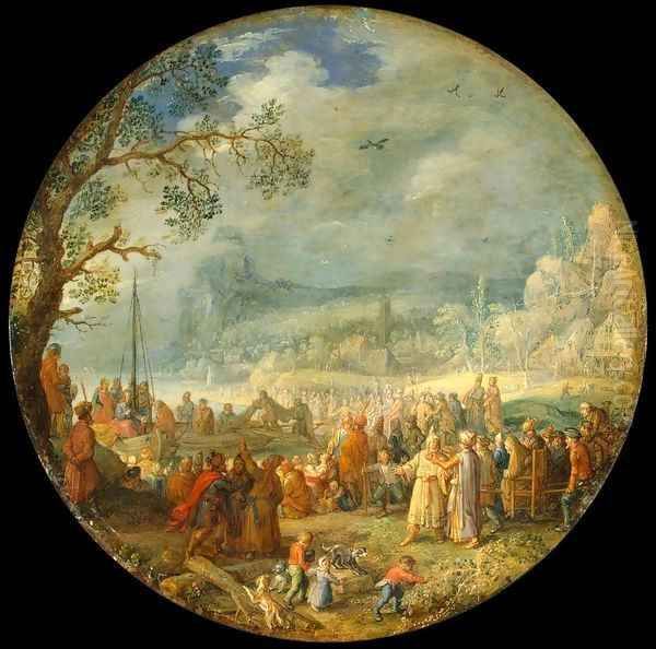 Sermon of Christ at the Lake Genezareth Oil Painting by David Vinckboons I