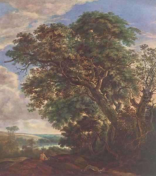 Landscape with River and Trees Oil Painting by Simon De Vlieger