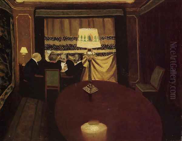 The Poker Game Oil Painting by Felix Edouard Vallotton