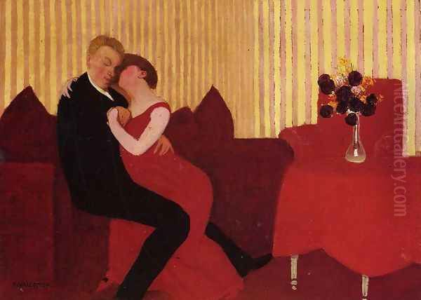 The Lie Oil Painting by Felix Edouard Vallotton