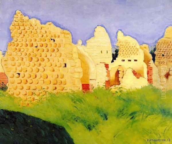 Ruins at Souain, Sunset Oil Painting by Felix Edouard Vallotton