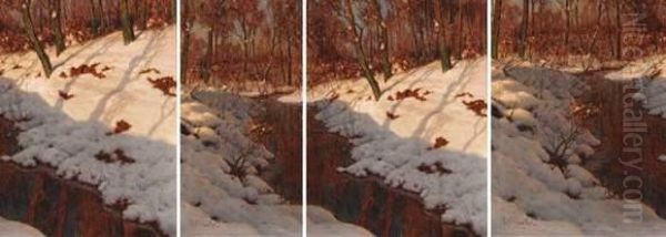 Riviere Sous La Neige Oil Painting by Ivan Fedorovich Choultse