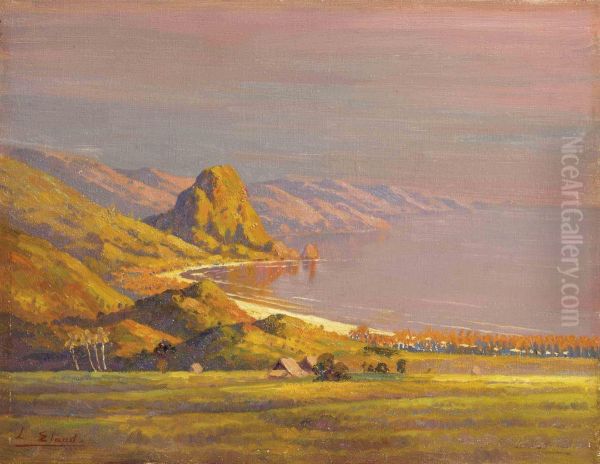 Sunset At An Indonesian Bay Oil Painting by Leo Eland