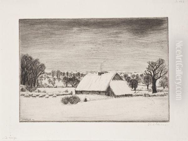 La Neige Oil Painting by Jean Frelaut