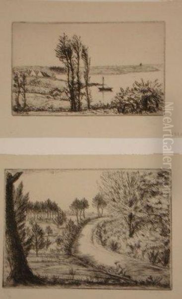 La Route De La Chenaie Oil Painting by Jean Frelaut