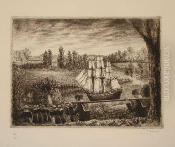 La Procession Oil Painting by Jean Frelaut