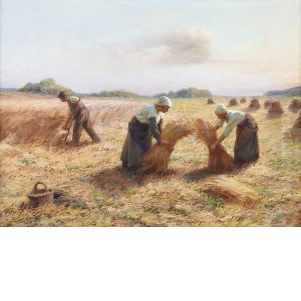 Harvesters Oil Painting by Georges Laugee
