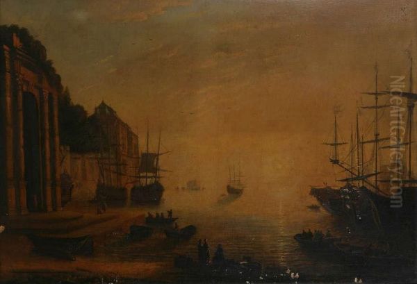 Geanimeerd Zuiders Havengezicht Oil Painting by Claude Lorrain (Gellee)