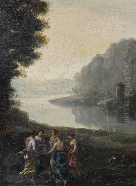 Maidens Dancing Oil Painting by Claude Lorrain (Gellee)