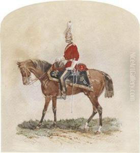 Reiter Derbritischen Horseguards Oil Painting by Orlando Norie