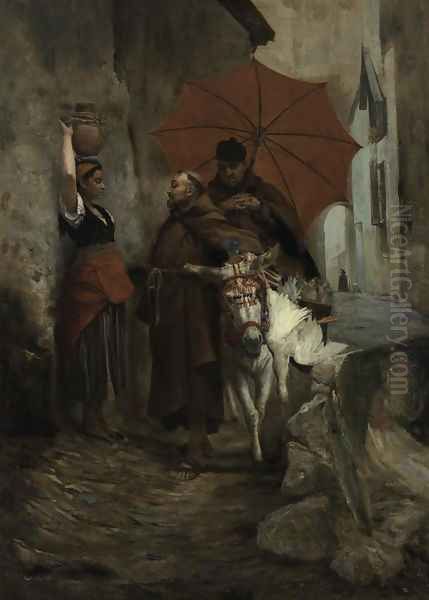 The Distraction Oil Painting by Jehan Georges Vibert
