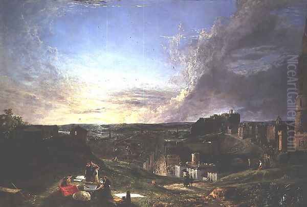 Edinburgh from Carlton Hill Oil Painting by George Vincent