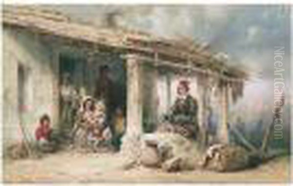 Gruppo Famigliare (the Family) Oil Painting by Carlo Bossoli