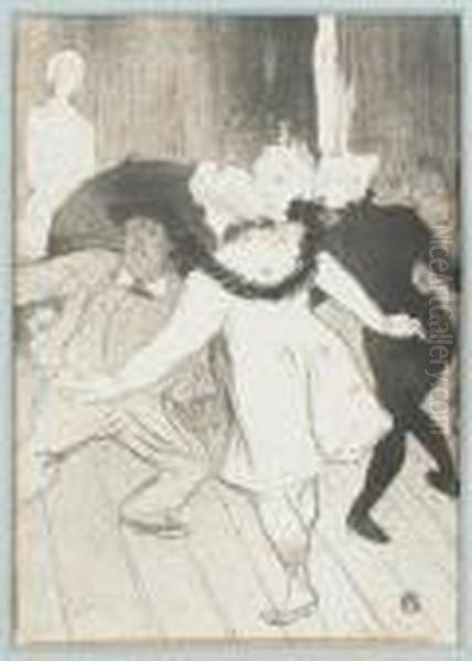 Folies-bergere, Les Pudeurs De Monsieur Prudhomme Oil Painting by Henri De Toulouse-Lautrec