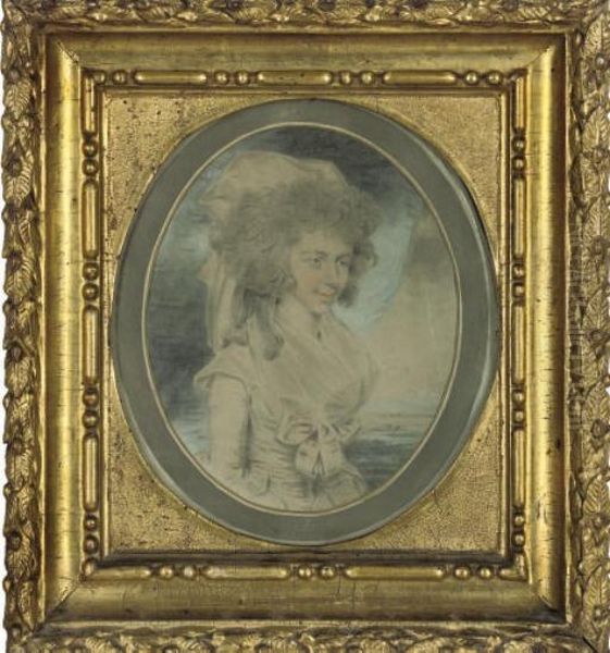 Portrait Of A Lady, Half-length, In A Dress Oil Painting by John Downman